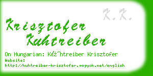 krisztofer kuhtreiber business card